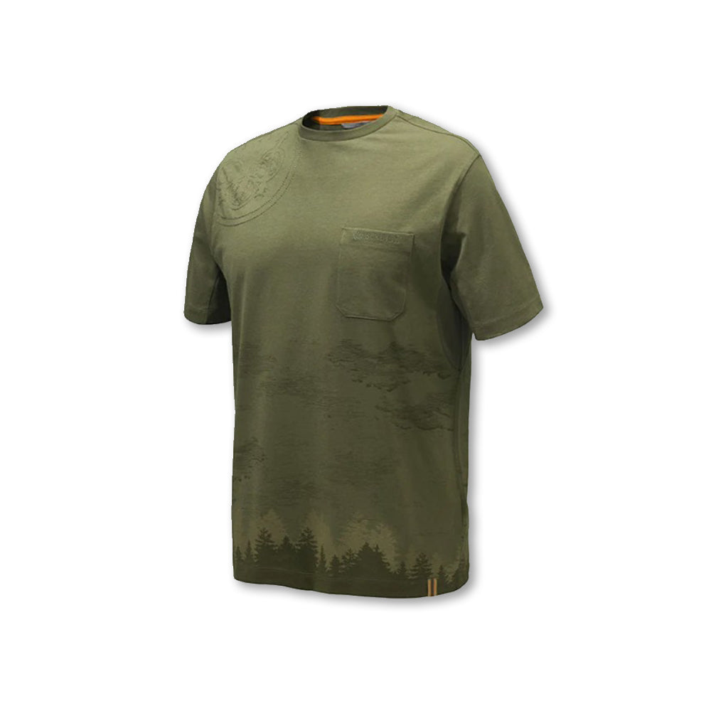 T shirt Beretta Forest Dark Olive con grafica Beretta