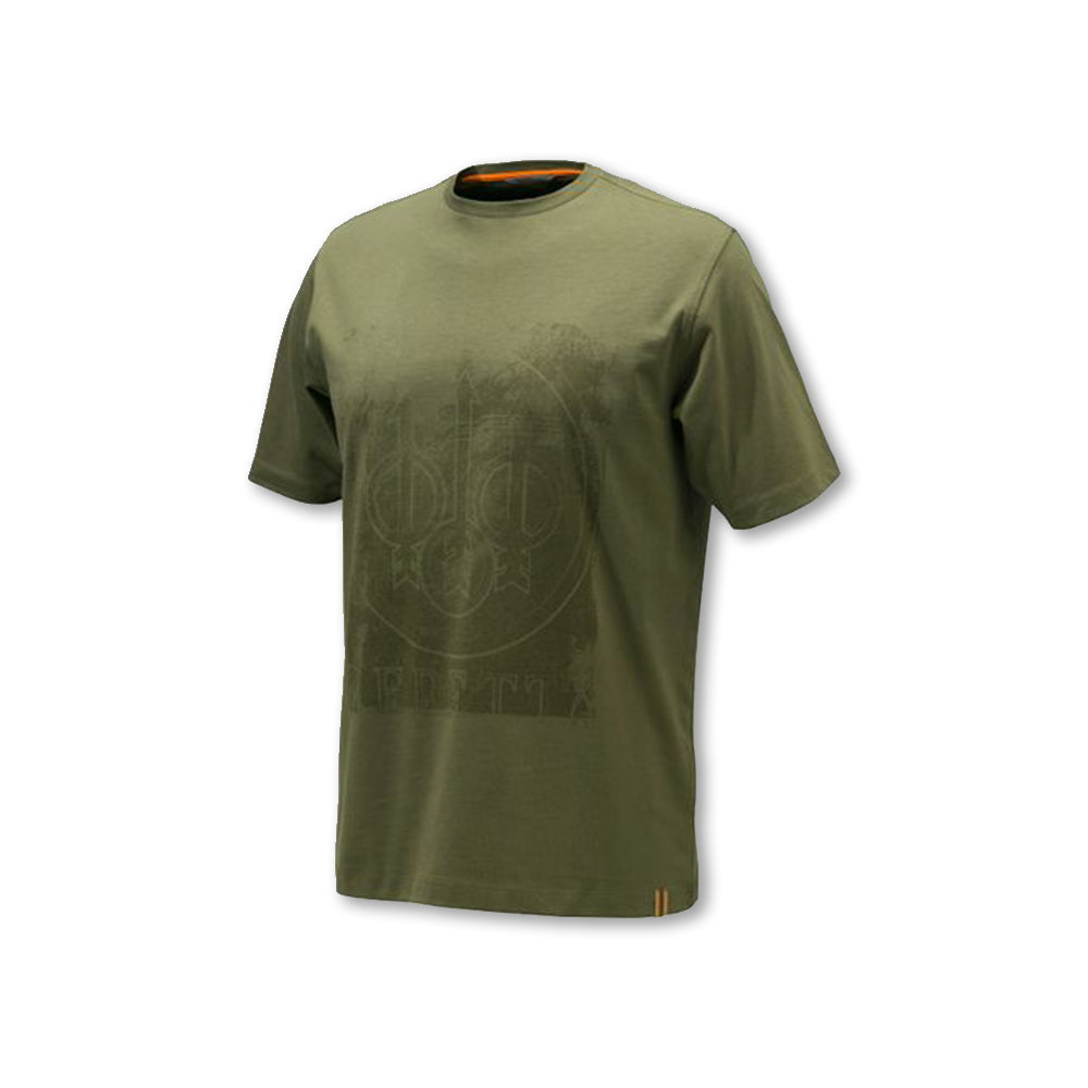 T shirt Beretta logo cotone verde e blu
