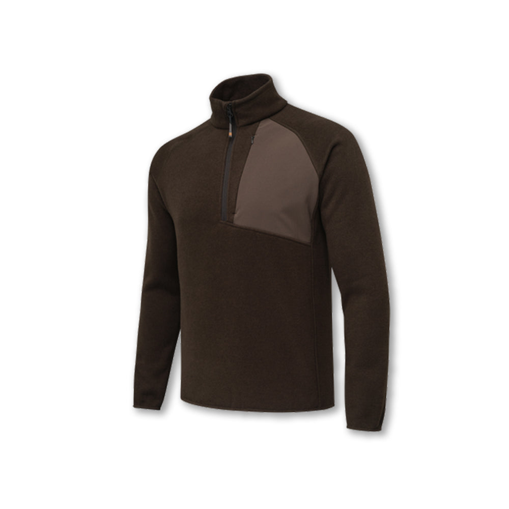 Pile termico da uomo Beretta Abisko Half Zip colore verde con mezza zip