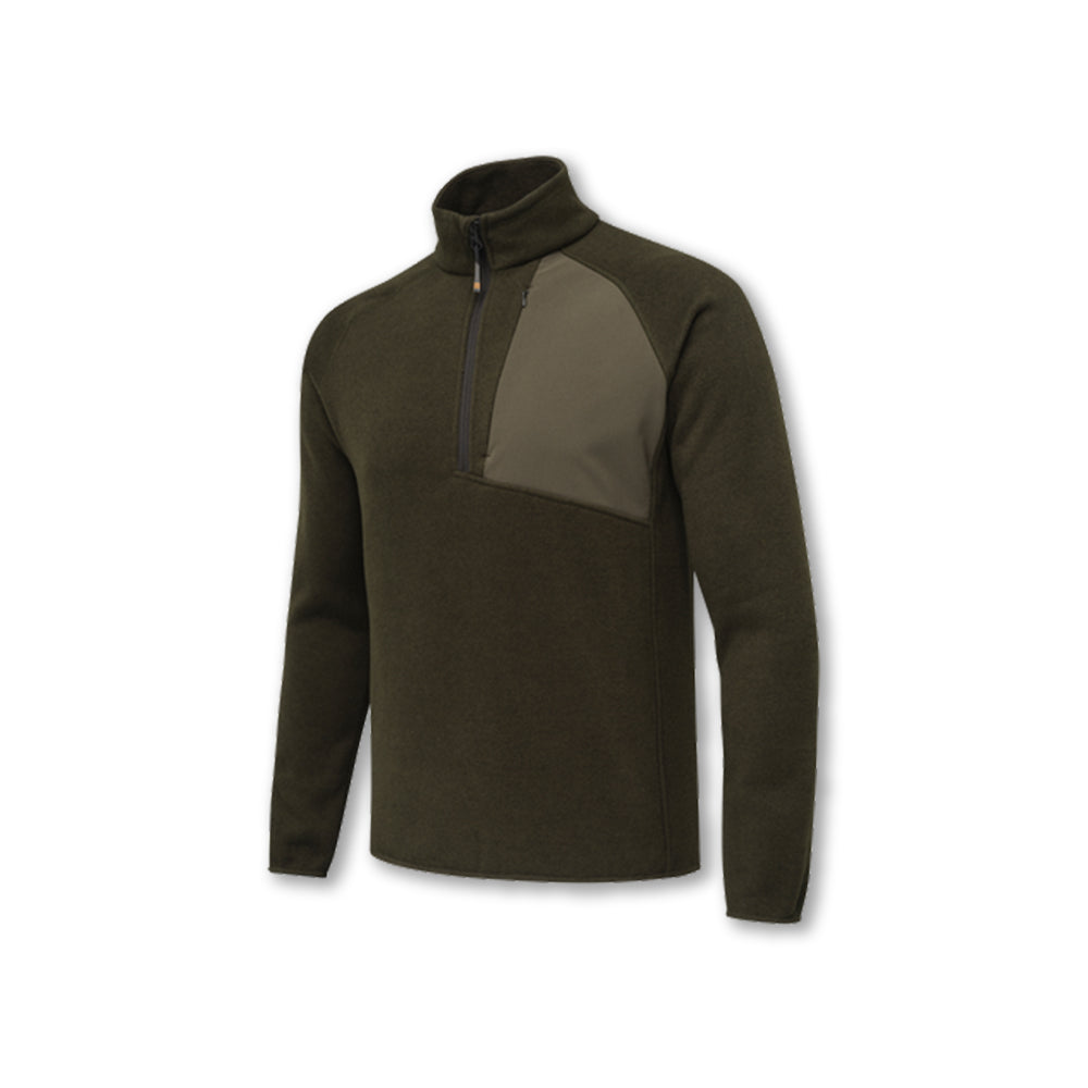 Pile termico da uomo Beretta Abisko Half Zip colore verde con mezza zip