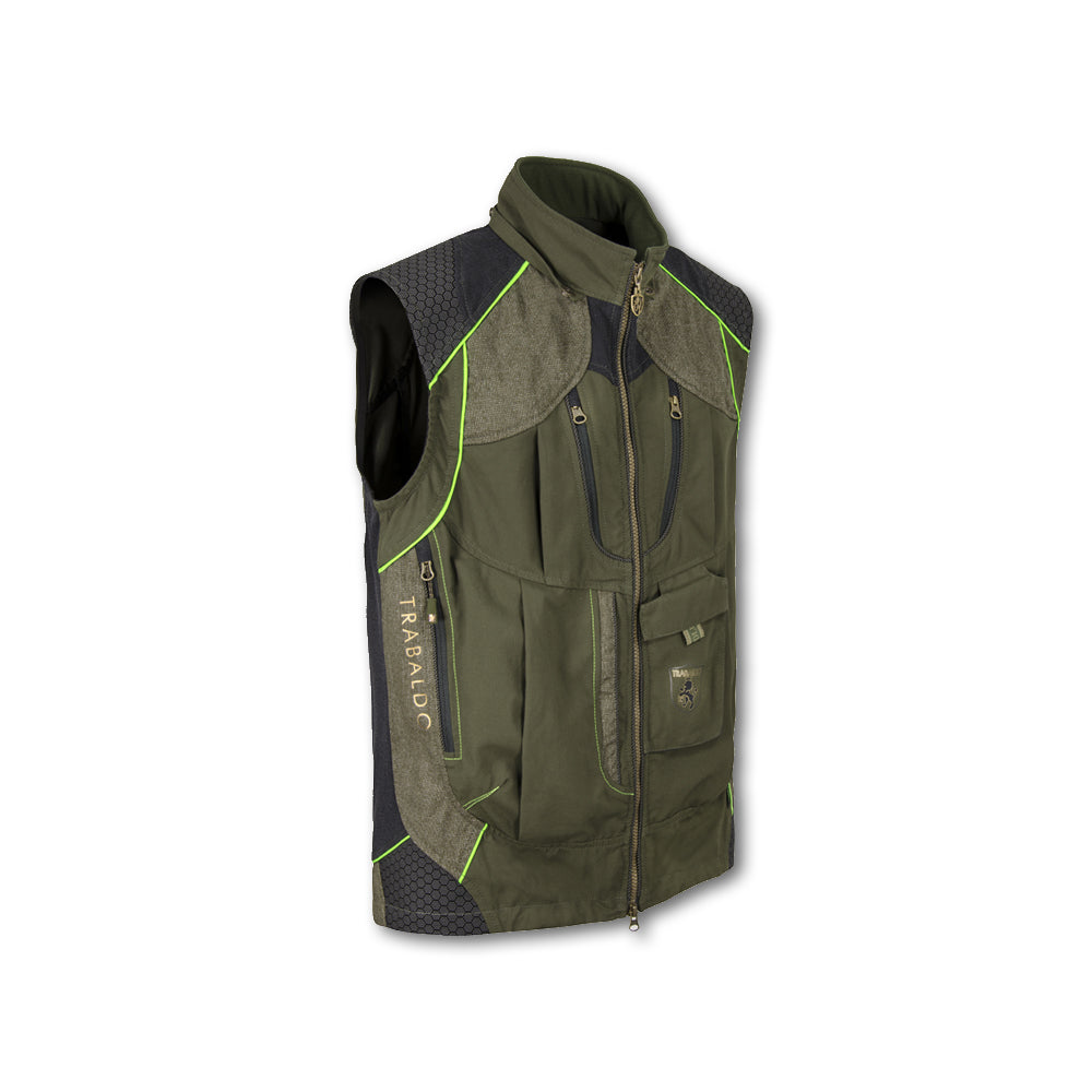 Gilet tecnico Trabaldo Intrepid verde con rinforzi e tasche funzionali