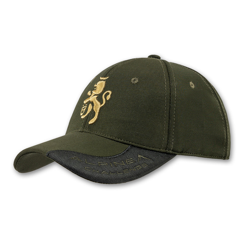 Cappellino Trabaldo verde con visiera nera Alpine e logo ricamato dorato
