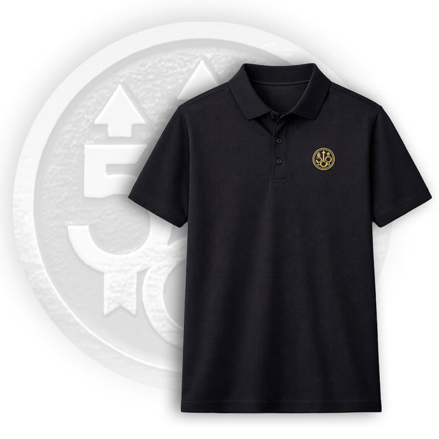 polo nera Beretta 500 anni con logo celebrativo lato cuore edizione limitata