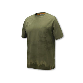 T shirt Beretta Forest Dark Olive con grafica Beretta