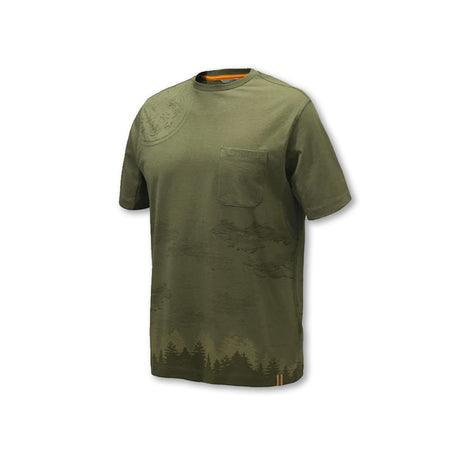 T shirt Beretta Forest Dark Olive con grafica Beretta
