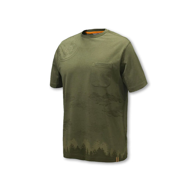 T shirt Beretta Forest Dark Olive con grafica Beretta