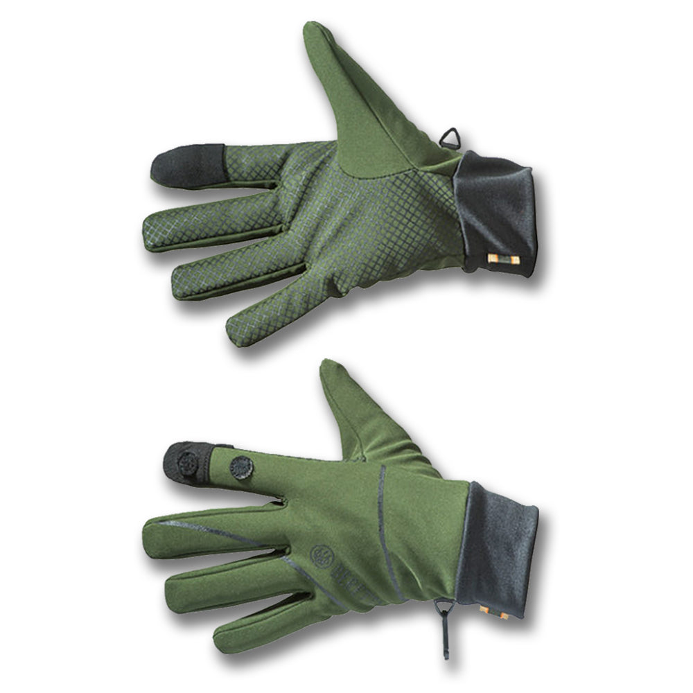 Guanti Beretta Softshell impermeabili con inserto touchscreen, ideali per caccia outdoor
