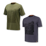 T shirt Beretta logo cotone verde e blu