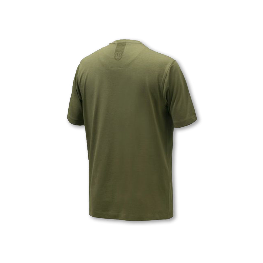 T shirt Beretta logo cotone verde e blu
