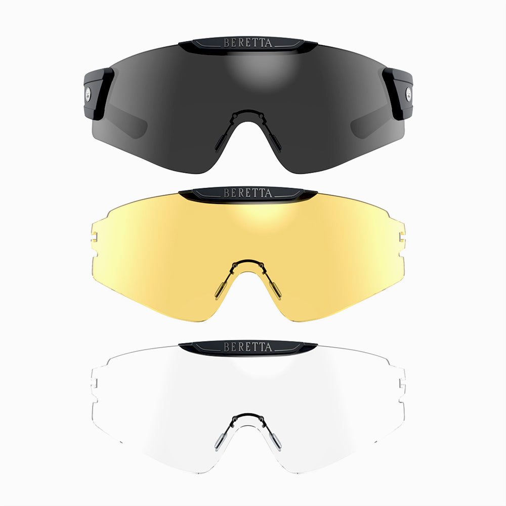 Occhiali da tiro Beretta Intermask con lenti intercambiabili e design avvolgente