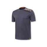 T-shirt Beretta Pine blu con stampa bosco su spalla