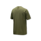 T-shirt Beretta Pine verde con stampa bosco su spalla
