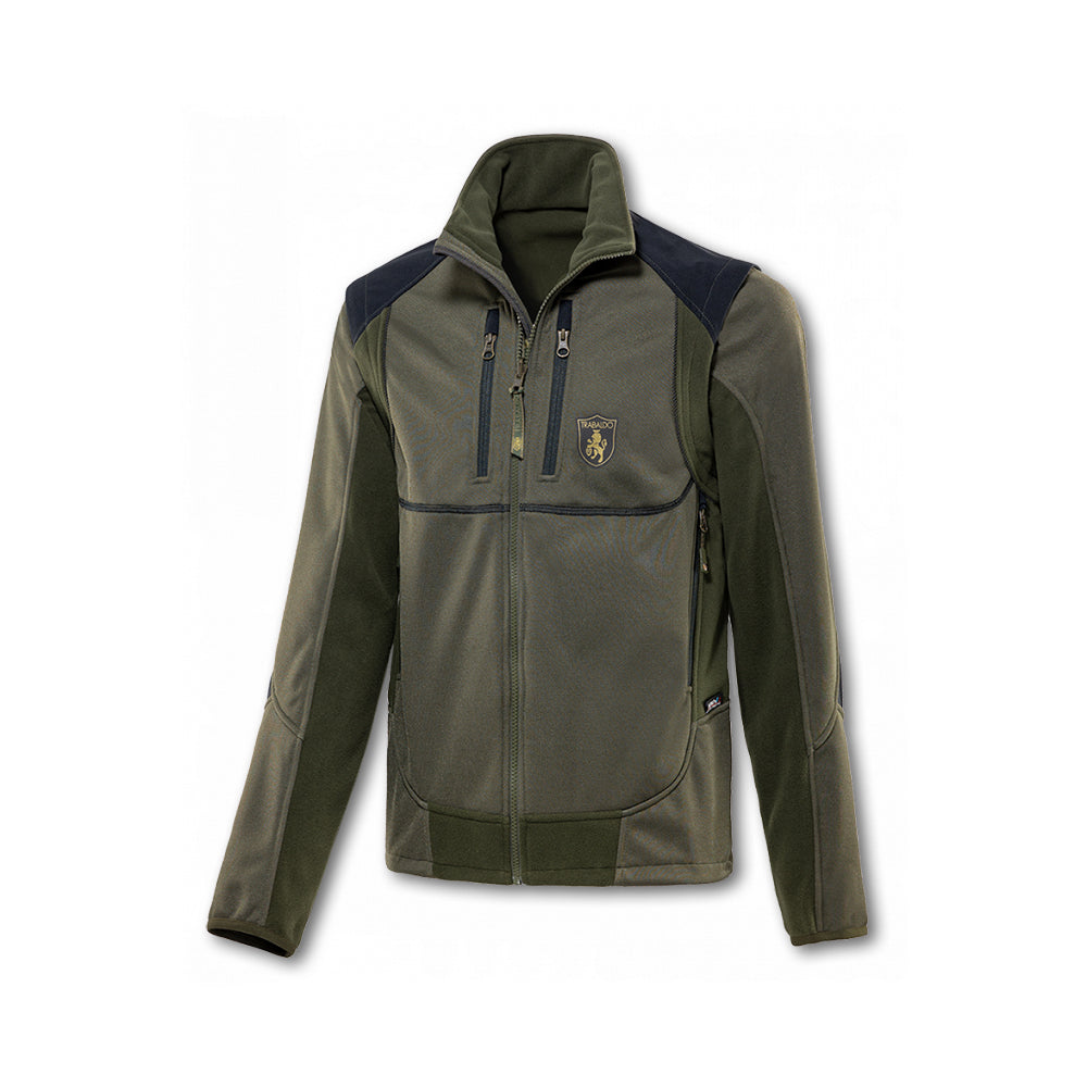 Giacca Trabaldo Antares Winter softshell antivento con maniche staccabili per caccia e outdoor