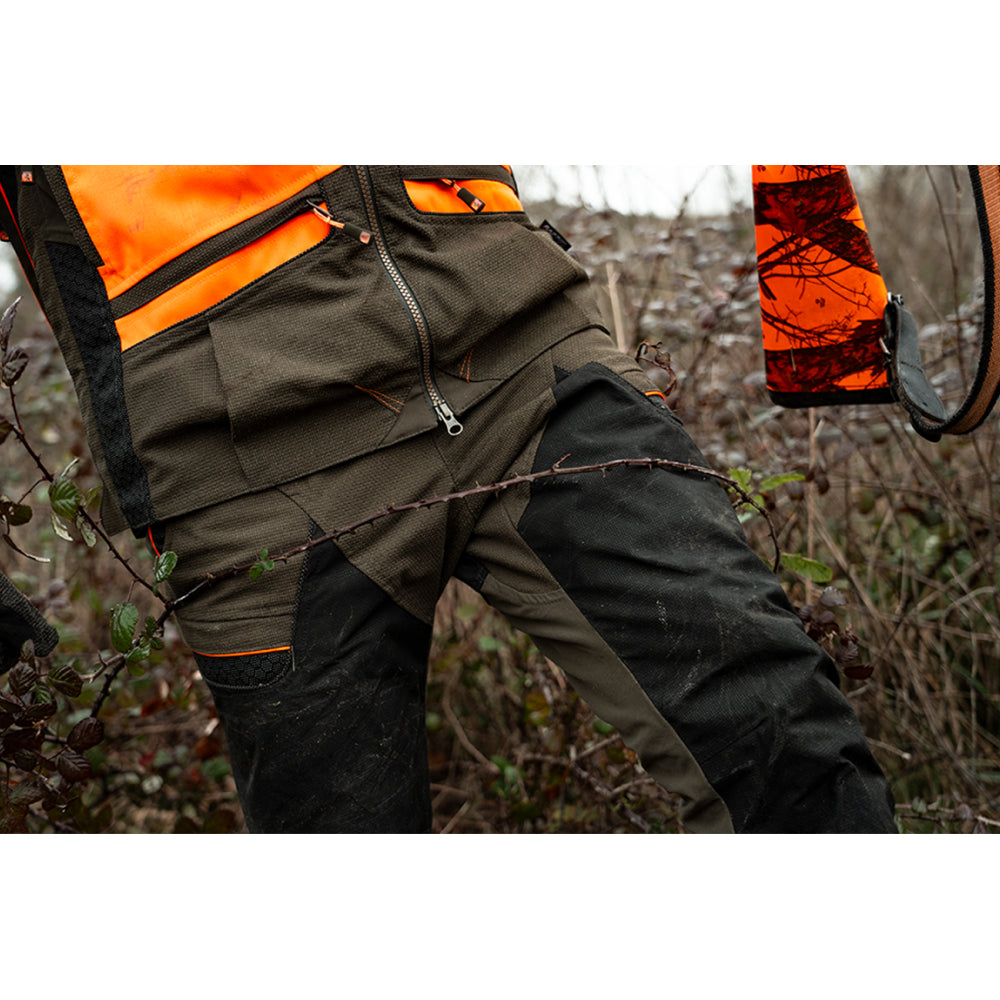 Pantalone tecnico Trabaldo Cougar 4.0 verde e nero con rinforzi Ketratex e Cordura