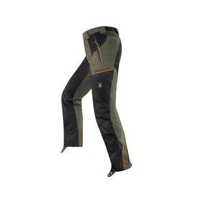 Pantalone tecnico Trabaldo Cougar 4.0 verde e nero con rinforzi Ketratex e Cordura