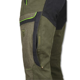 Pantalone tecnico Trabaldo Invictus impermeabile davanti in tessuto Titanial verde