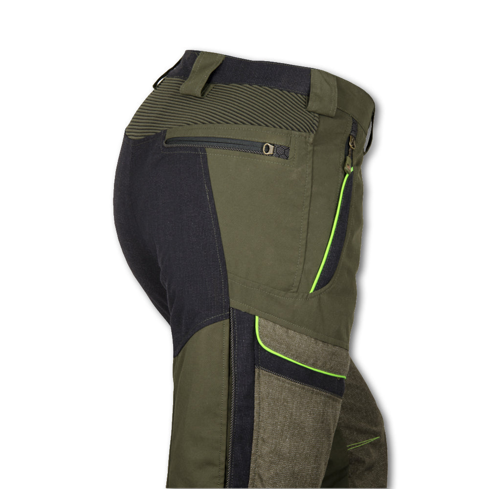Pantalone tecnico Trabaldo Invictus impermeabile davanti in tessuto Titanial verde