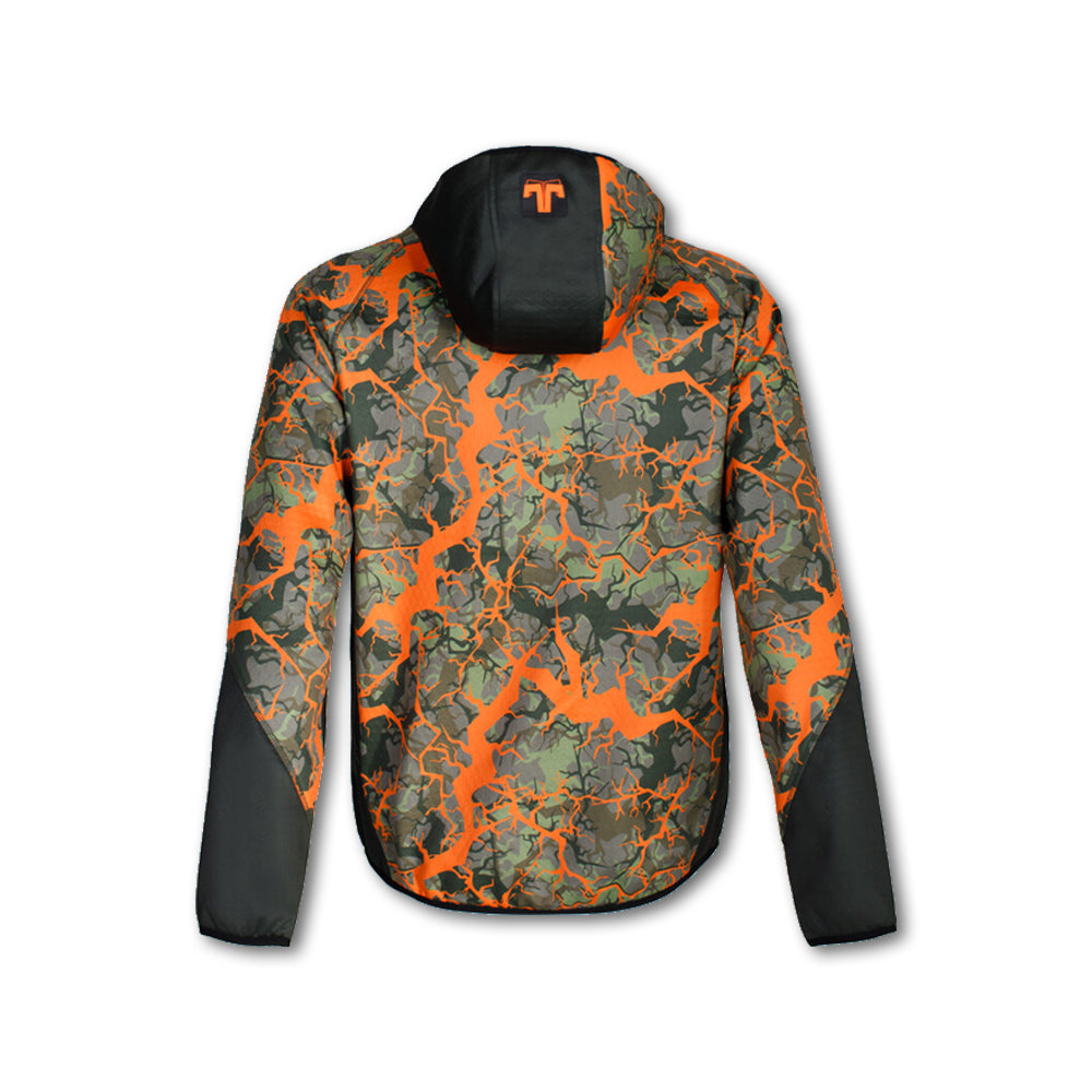 Pile Zotta Forest Dark Man Hoody camo effetto softshell con cappuccio